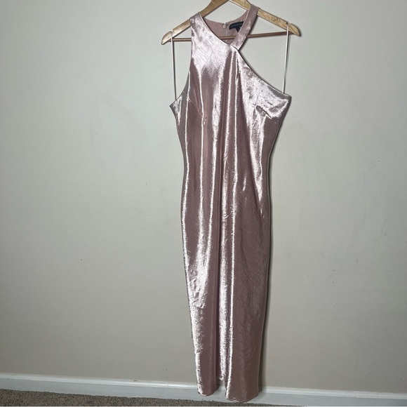Banana Republic Women’s Pink Hammered Satin One-Shoulder Racerback Dress Sz 10 - Picture 10 of 12